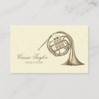 Elegant Brass French Horn Musician Music Teacher B