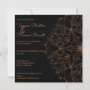 Elegant Brass Mandala Wedding Invitation