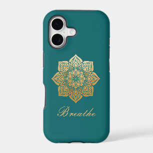 Elegant Breathe Gold Mandala on Rich Green