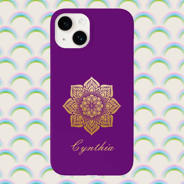 Elegant Breathe Purple and Gold Mandala Case-Mate iPhone Case (Creator Uploaded)