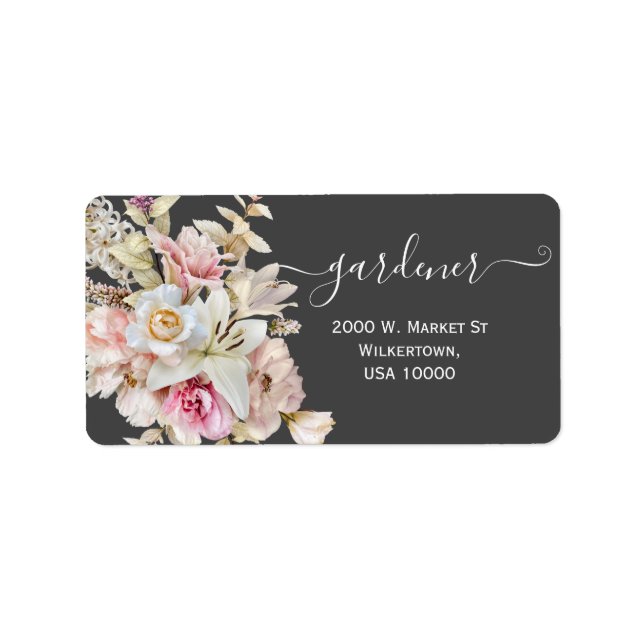 Elegant Bridal  Bouquet on Grey Label (Front)