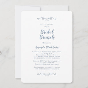 Elegant Bridal Brunch Dusty Blue Invitation