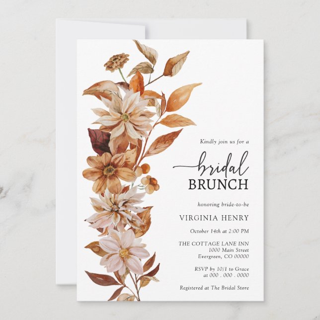 Elegant Bridal Brunch Invitation (Front)