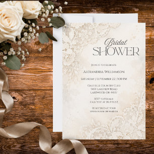 Elegant Bridal Lace Bridal Shower Invitation