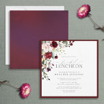 Elegant Bridal Luncheon Floral Burgundy Invitation<br><div class="desc">The Elegant Burgundy Bridal Luncheon Floral Botanical Invitation is a traditional way to celebrate and thank your bridesmaids before the wedding, for all the help they've given you with your wedding. This invitation design features a bouquet of burgundy and pale pink flowers and botanical greenery, bordered in a rich burgundy...</div>