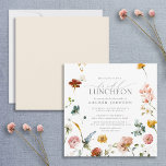 Elegant Bridal Luncheon Garden Flowers Invitation<br><div class="desc">The Elegant Garden Flowers Bridal Luncheon Invitation is a traditional way to celebrate and thank your bridesmaids before the wedding, for all the help they've given you with your wedding. This invitation design features airy watercolor garden flowers in shades of dusty blue, pink, gold, white and scarlet. Personalise your bridal...</div>