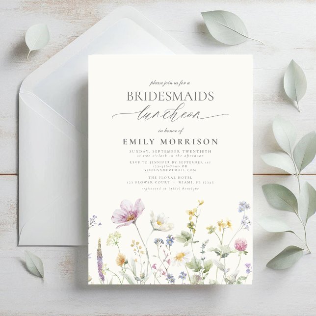 Elegant Bridal Luncheon Wildflower Invitation (Creator Uploaded)