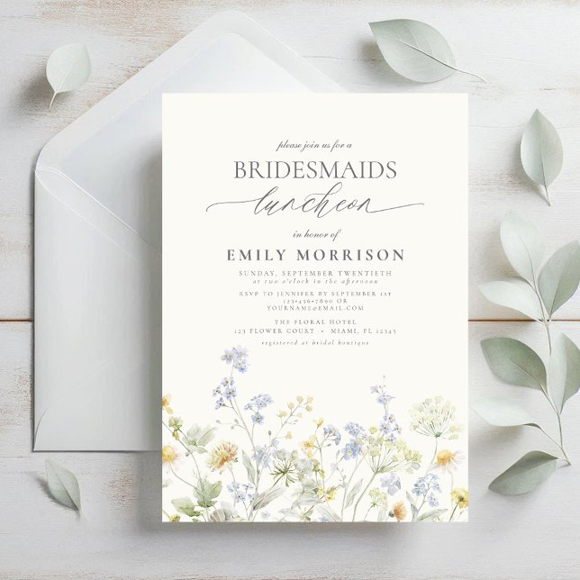 Elegant Bridal Luncheon Wildflower Invitation (Creator Uploaded)