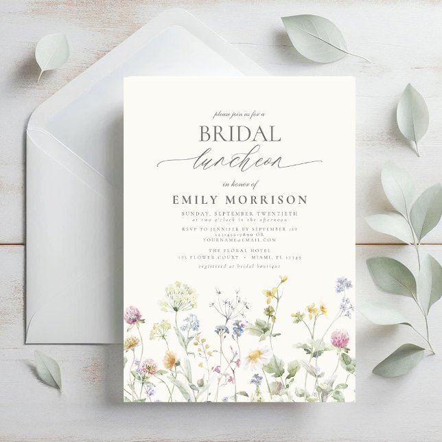 Elegant Bridal Luncheon Wildflower Invitation (Creator Uploaded)