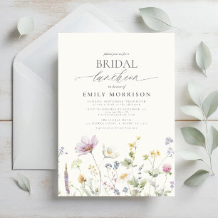 Elegant Bridal Luncheon Wildflower Invitation
