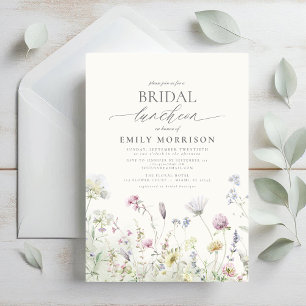 Elegant Bridal Luncheon Wildflower Invitation