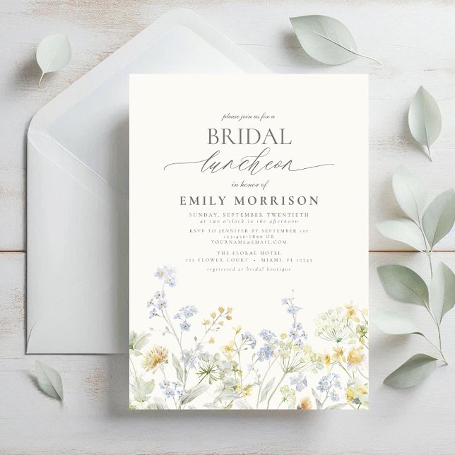 Elegant Bridal Luncheon Wildflower Invitation (Creator Uploaded)