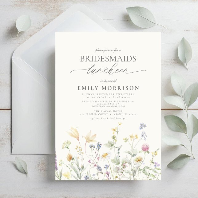 Elegant Bridal Luncheon Wildflower Invitation (Creator Uploaded)