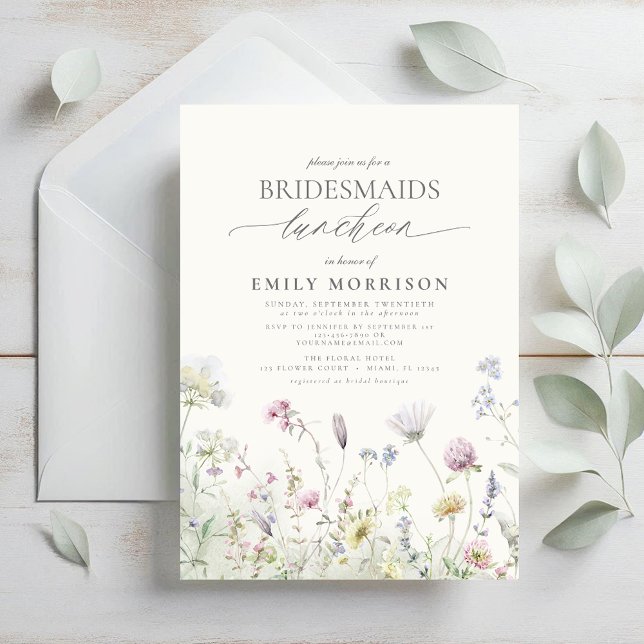 Elegant Bridal Luncheon Wildflower Invitation (Creator Uploaded)