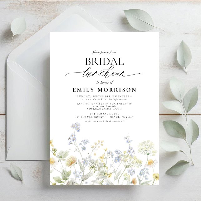 Elegant Bridal Luncheon Wildflower Invitation (Creator Uploaded)