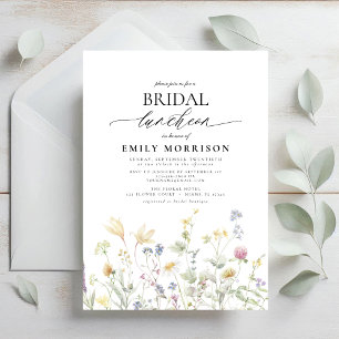Elegant Bridal Luncheon Wildflower Invitation