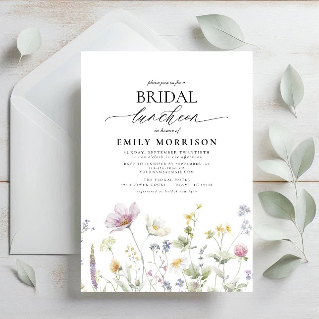 Elegant Bridal Luncheon Wildflower Invitation (Creator Uploaded)