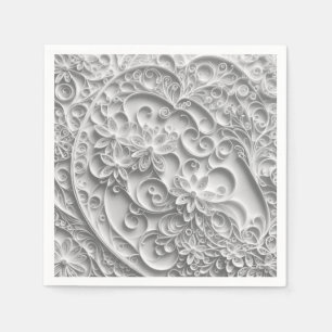 Elegant Bridal Paper Quilling Design Napkin