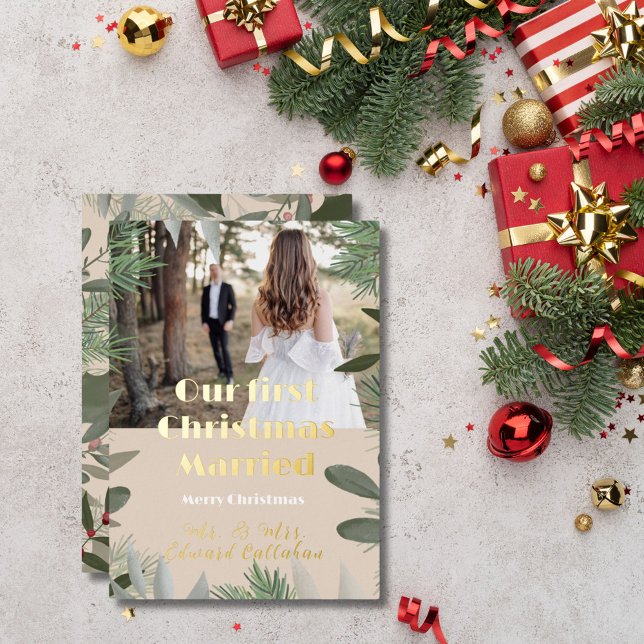 Elegant Bridal Photo Peach 1st Christmas Married  (Creator Uploaded)