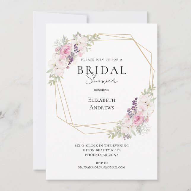 Elegant Bridal Shower Boho Invitation (Front)