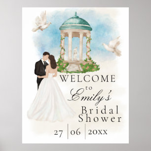 Elegant Bridal Shower Bride & Groom Gazebo Poster