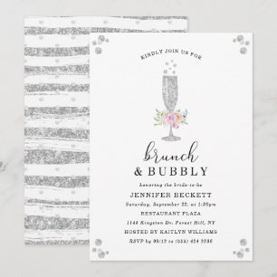 Elegant Bridal Shower Brunch & Bubbly Invitation