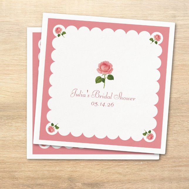 Elegant Bridal Shower Classic Dusty Rose Girly Napkin (Creator Uploaded)