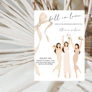 Elegant Bridal Shower- Happy Bride & Bridesmaid Invitation