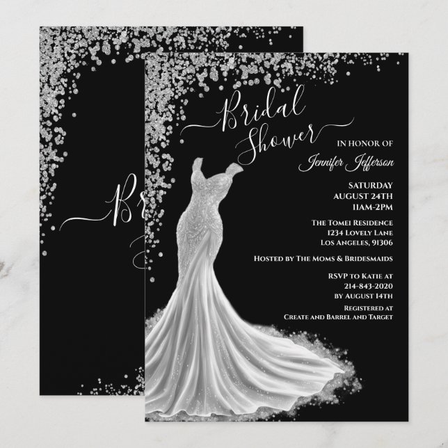 Elegant Bridal Shower Invitation (Front/Back)