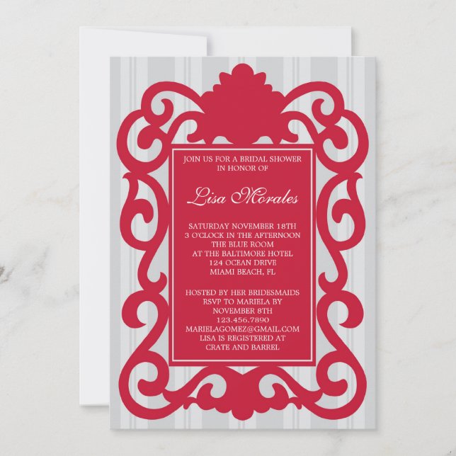 Elegant Bridal Shower Invitation (Front)
