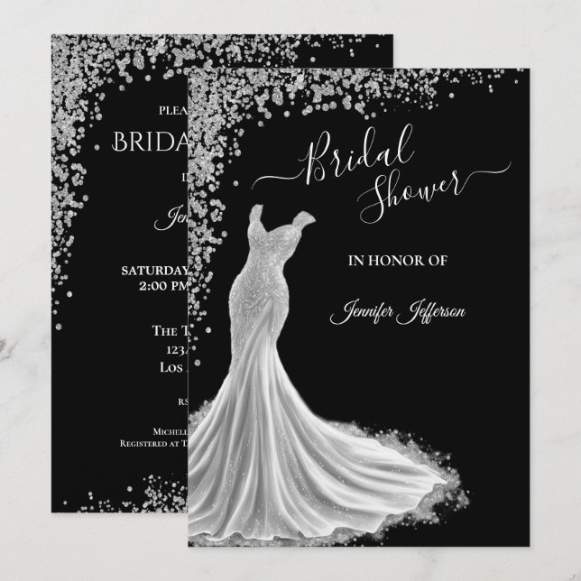 Elegant Bridal Shower Invitation (Front/Back)