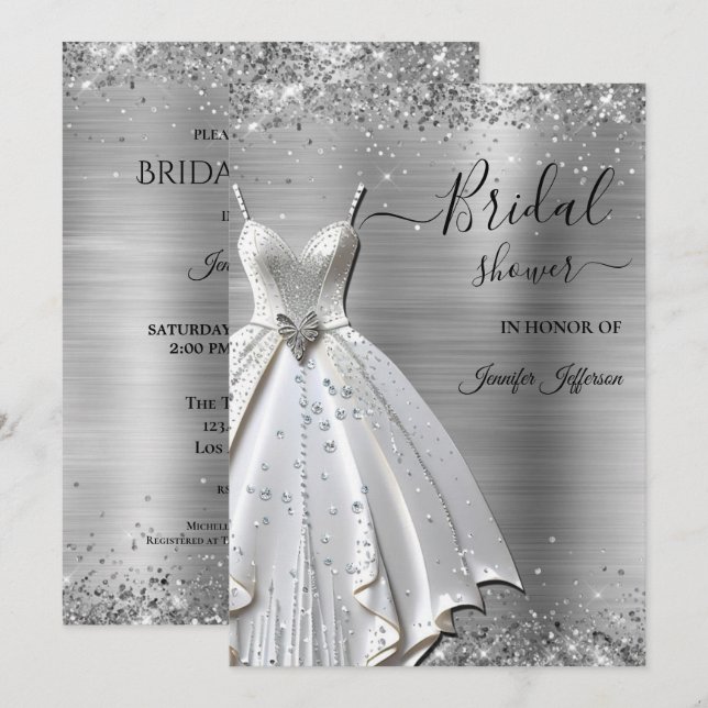 Elegant Bridal Shower Invitation (Front/Back)