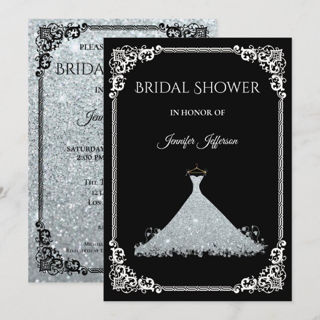 Elegant Bridal Shower Invitation (Front/Back)