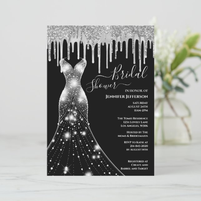 Elegant Bridal Shower Invitation (Standing Front)