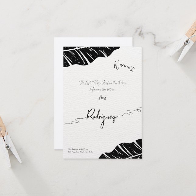 Elegant Bridal Shower Invitation Flat Card (Front/Back In Situ)