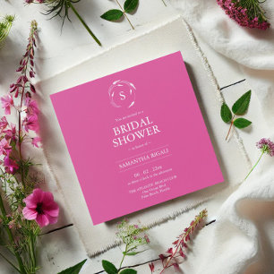 Elegant Bridal Shower Invitations in Pink
