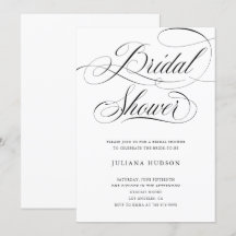 Elegant Bridal Shower Invite Classic Calligraphy