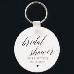 Elegant Bridal Shower  Key Ring<br><div class="desc">Complete your bridal shower decor with the Elegant Bridal Shower keychain. These elegant and minimalist keychains featuring black calligraphy are the perfect favours for your celebration. They add a touch of sophistication to your wedding shower decor and make for stylish and functional bridal shower ideas.</div>