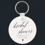 Elegant Bridal Shower  Key Ring<br><div class="desc">Complete your bridal shower decor with the Elegant Bridal Shower keychain. These elegant and minimalist keychains featuring black calligraphy are the perfect favours for your celebration. They add a touch of sophistication to your wedding shower decor and make for stylish and functional bridal shower ideas.</div>
