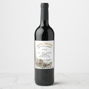 Elegant Bridal shower label for wine.