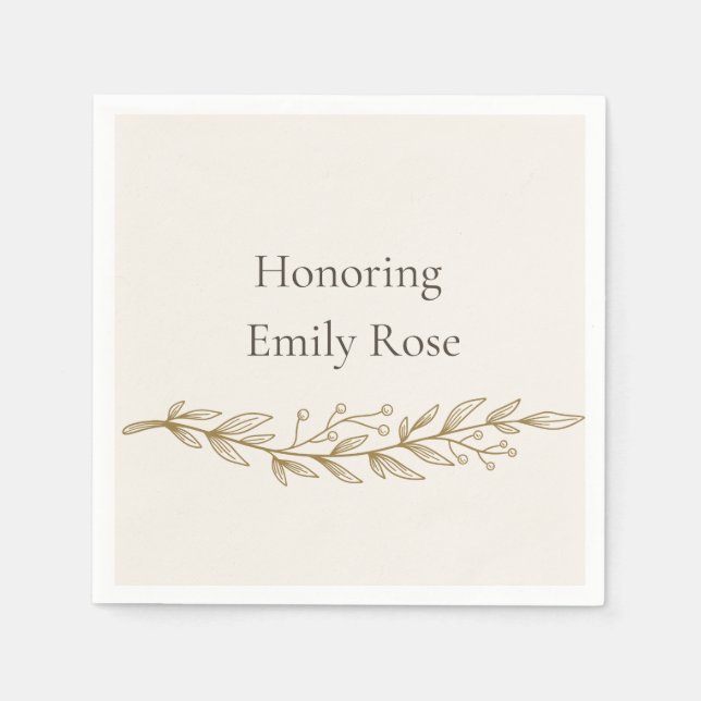 Elegant Bridal Shower Party Napkins (Front)