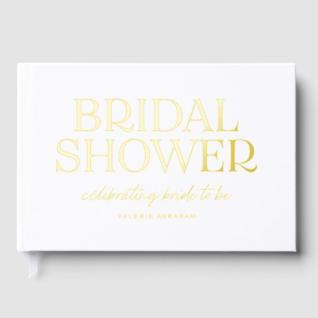Elegant Bridal Shower Photo Guest Book (Front)