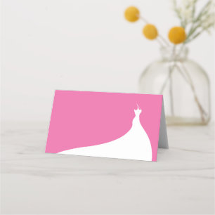 Elegant Bridal Shower Place Card fuchsia