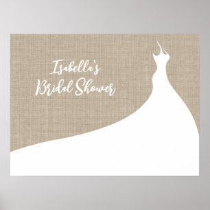 Elegant Bridal Shower Poster burlap
