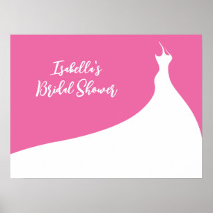 Elegant Bridal Shower Poster fuchsia