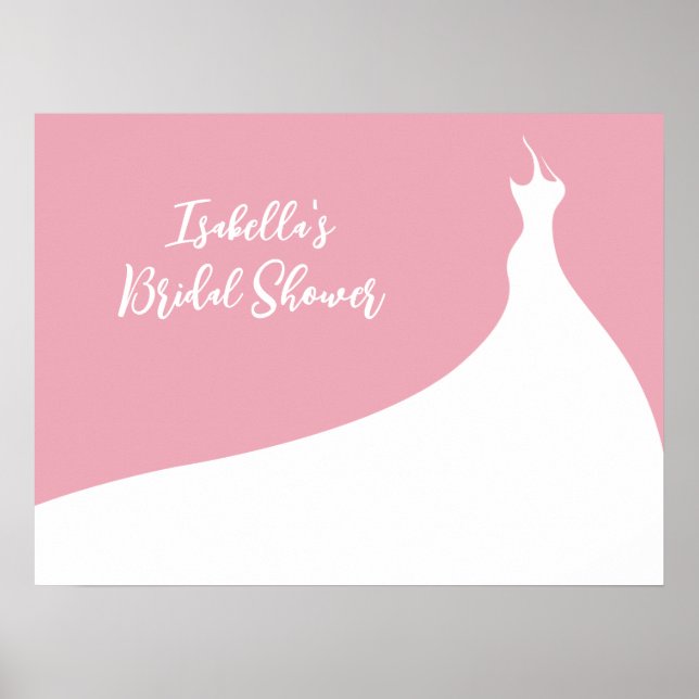 Elegant Bridal Shower Poster pink (Front)