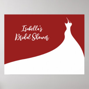 Elegant Bridal Shower Poster red