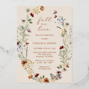 Elegant Bridal Shower Rose Gold Foil Invitation