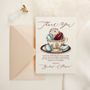Elegant Bridal Shower Tea Themed Thank You Card
