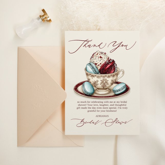Elegant Bridal Shower Tea Themed Thank You Card (Creator Uploaded)